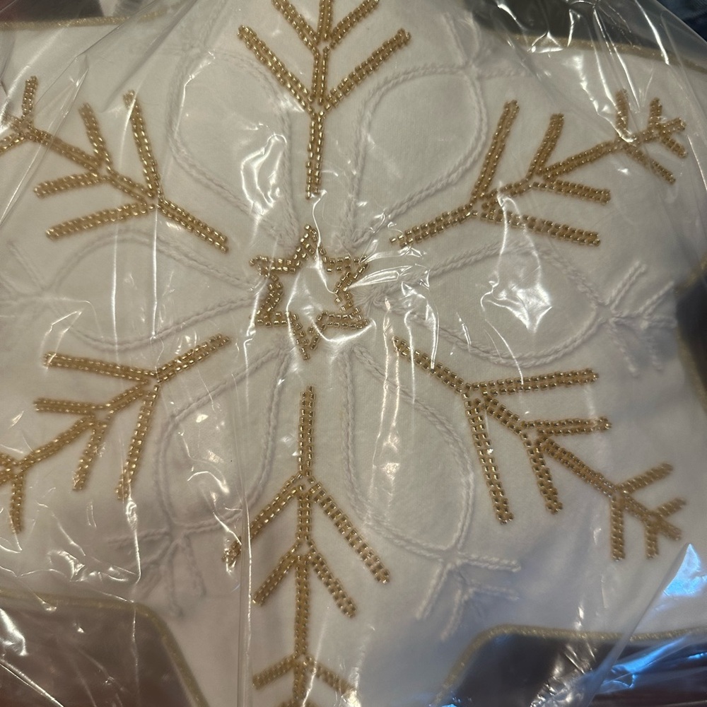 Decorative Embroidered Snowflake Pillow